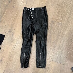 Alexander Wang Shiny Black Ankle Jeans